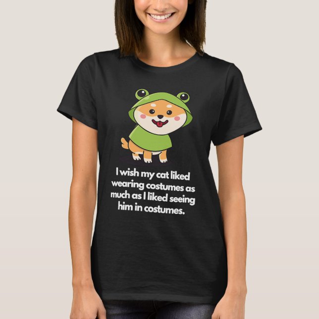 I wish my doggy liked wearing costumes t shirt (Framsida)