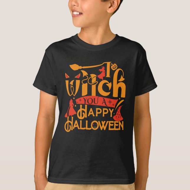 I witch you a happy halloween t shirt (Framsida)