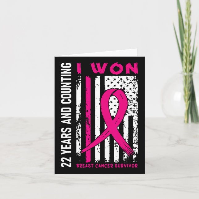 I Won Bröstcancer överlevande 22-årsdagen C Kort (Framsida)