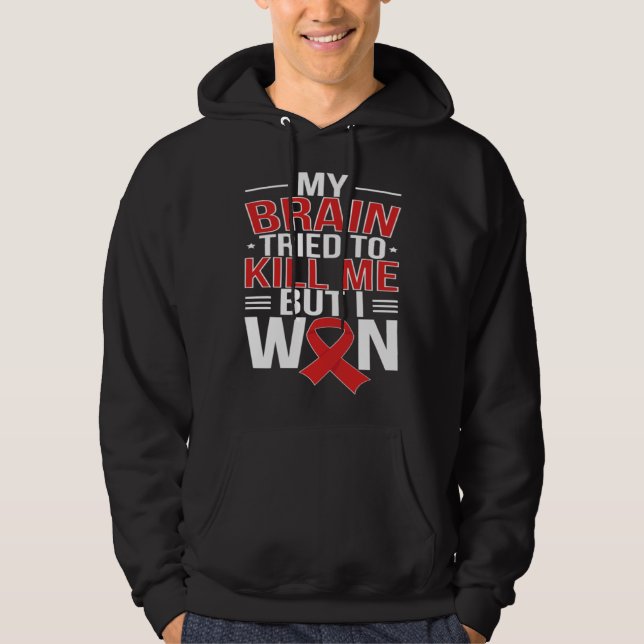 I Won Stroke Survivor Stroke Awareness Month 1 Hoodie (Framsida)