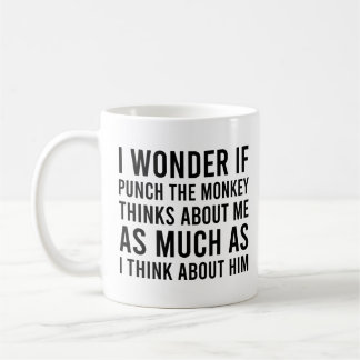 I Wonder if Punch the Monkey Think About Me Monkey Kaffemugg