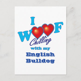 I Woof English Bulldog Vykort