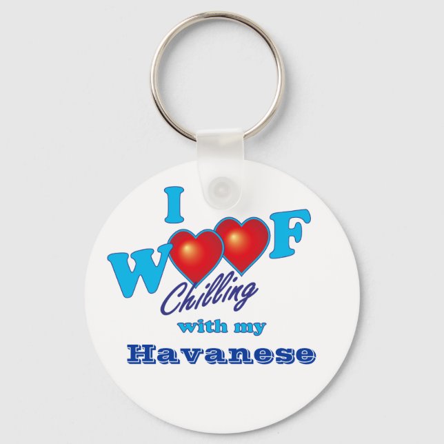 I Woof Havanese Nyckelring (Framsida)