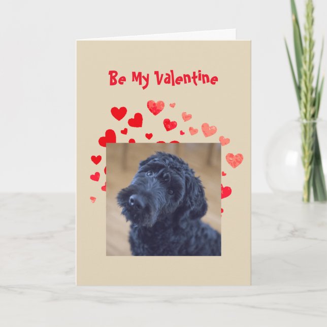 I Woof Kärlek You Cute Black Hund Valentine Helgkort (Framsida)