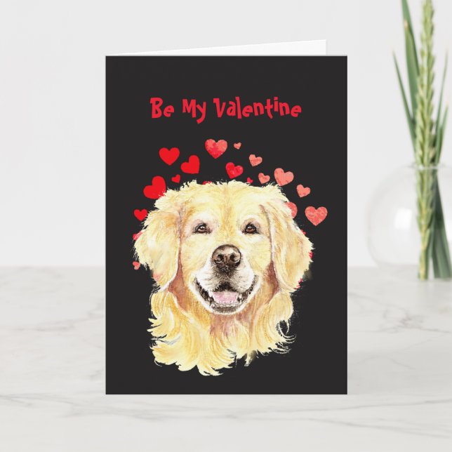 I Woof Kärlek You Golden Retriever Hund Valentine Helgkort (Framsida)