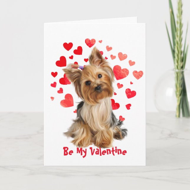 I Woof Kärlek You Yorkie Hund Valentine Helgkort (Framsida)