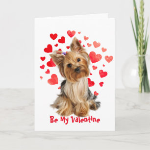 I Woof Kärlek You Yorkie Hund Valentine Helgkort