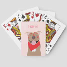 I Woof You American Bulldog Kiss Marks Casinokort