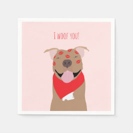 I Woof You American Bulldog Kiss Marks Pappersservett