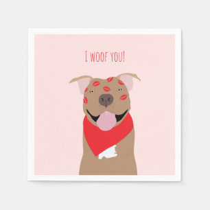 I Woof You American Bulldog Kiss Marks Pappersservett