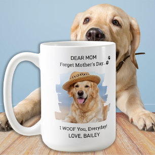 I Woof You Hund Mamma Lycklig Mors dag Pet Photo Kaffemugg