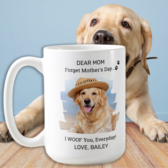 I Woof You Hund Mamma Lycklig Mors dag Pet Photo Kaffemugg (Skapare uppladdad)
