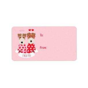 i Woof You Valentine Welsh Terrier Hundar Adressetikett