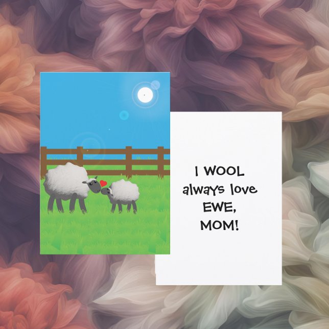 I WOOL Always love EWE MOM Flat Julkort (Skapare uppladdad)