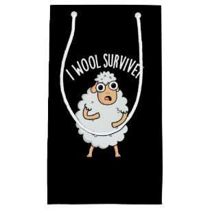 I Wool Överlever Funny Sheep Pun Mörk BG