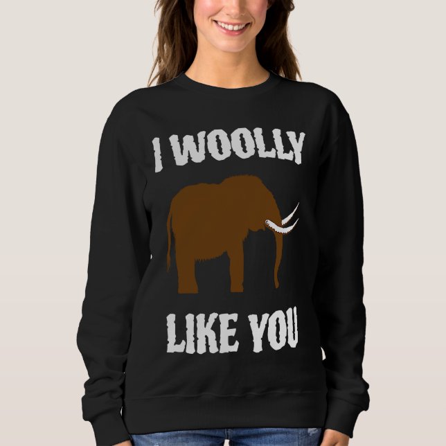 I Woolly Like You Mammoth Valentines Couples Paleo T Shirt (Framsida)