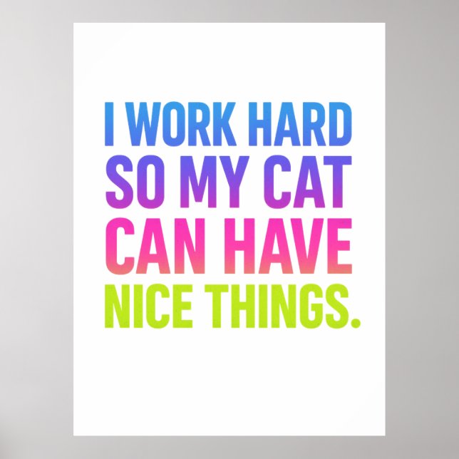 I Work Hard For My Cat Poster (Framsidan)