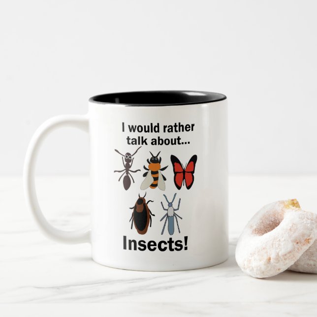 I Would Rather Talk About Insects Entomologists Två-Tonad Mugg (Med munk)