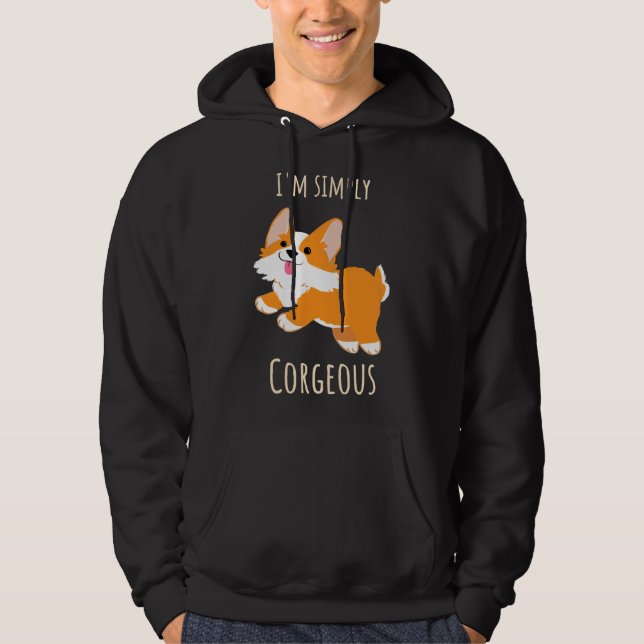 I X M Corgous Corgi Illustration Hoodie (Framsida)