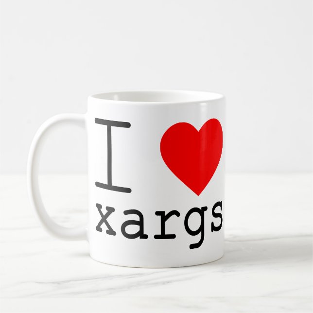 I ❤️ xargs kaffemugg (Vänster)