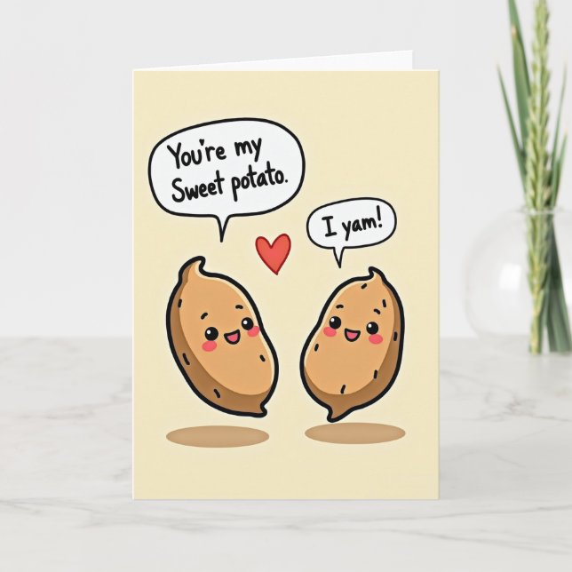I Yam Sweet Potato Pun Card Kort (Framsida)
