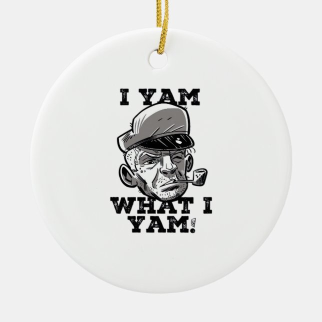 I Yam What I Yam Classic MemDesign Julgransprydnad Keramik (Framsidan)