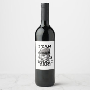 I Yam What I Yam Classic MemDesign Vinflaska Etikett