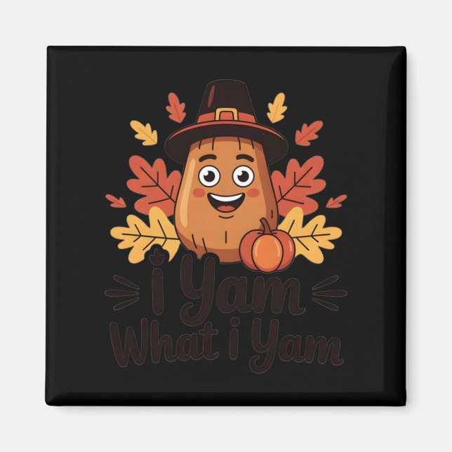 I Yam What I Yam Clic Thanksgiving Yam With Hat Lo Magnet (Framsidan)