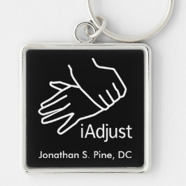 iAdjustChiropracticpersonlig Keychain Fyrkantig Silverfärgad Nyckelring