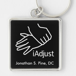 iAdjustChiropracticpersonlig Keychain Fyrkantig Silverfärgad Nyckelring