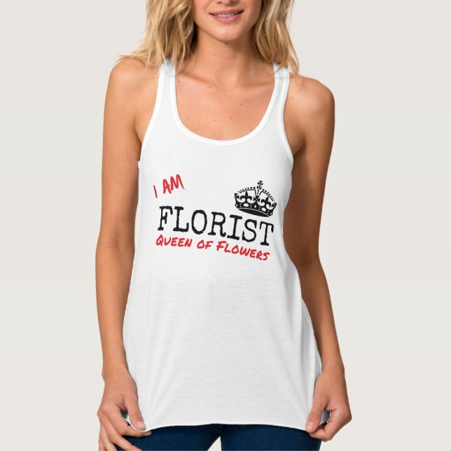IAF TTanktop "Queen of Flowers" Linne Med Racerback (Framsida)