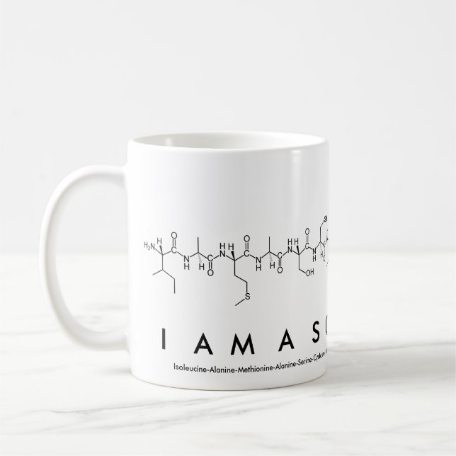 IAmAScientist peptide namn mugg (Vänster)