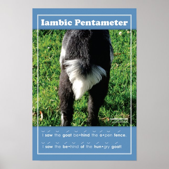 Iambic Pentameter 13-tums x 19-tums klassrumsPoste Poster (Framsidan)