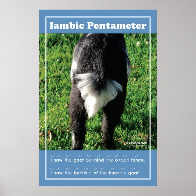 Iambic Pentameter 24-tums x 36-tums klassrumsPoste Poster (Framsidan)