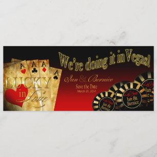 Ian & Bernice Las Vegas Deluxe Röd Svart Guld Inbjudningar