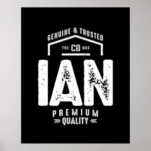 Ian Personlig Namn Birthday Gift Poster