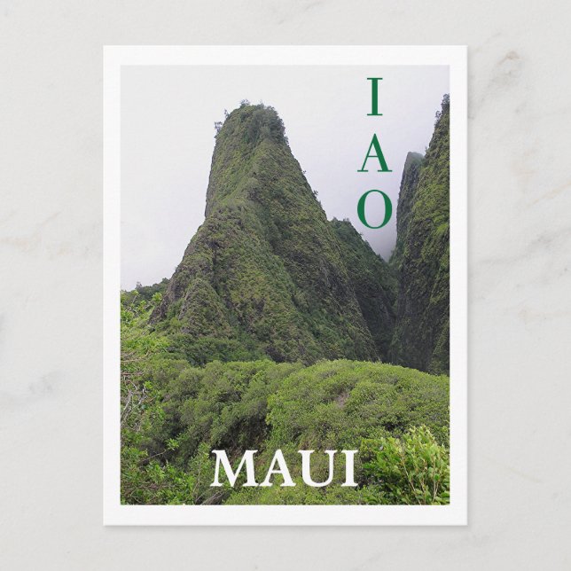 IAO-NÅLEN (MAUI) INSVEPT I MOLN VYKORT (Framsida)