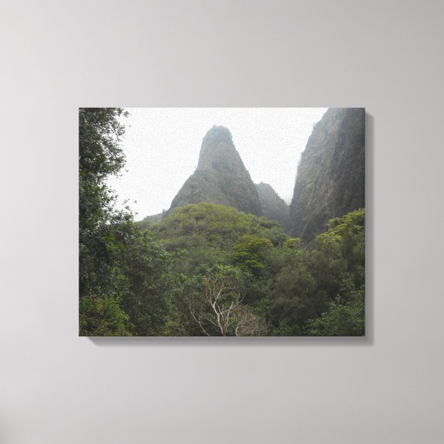 Iao-nålen på Maui, Hawaii Canvastryck (Framsida)