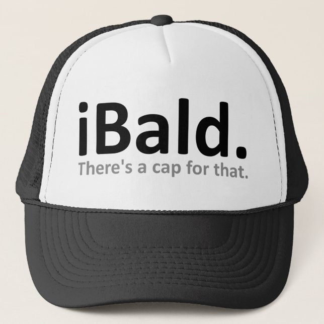iBald Funny Baseball Cap Hat Truckerkeps (Framsida)