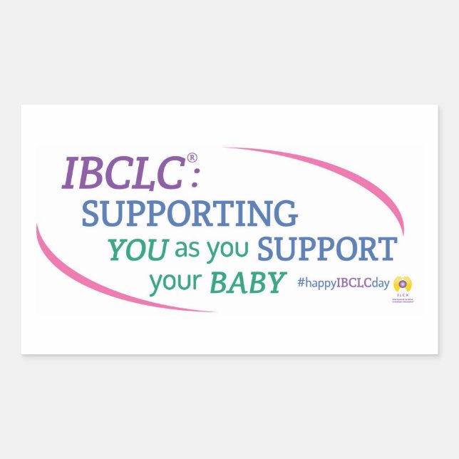 IBCLC® Day Stickers (engelska) Rektangulärt Klistermärke (Framsida)