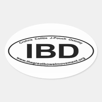 IBD - Crohns Colitis- Oval Sticker Ovalt Klistermärke