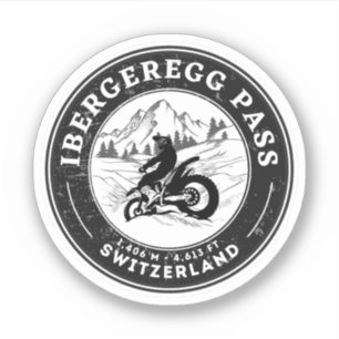 Ibergeregg Pass schweiziska-alperna motorcykeltur Klistermärken