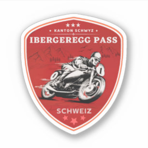 Ibergeregg Pass schweiziska-alperna motorcykeltur Klistermärken