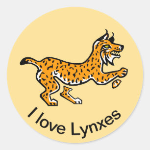 Iberisk lynx - klassisk rund dekal runt klistermärke