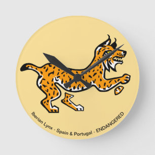 Iberisk lynx - rund klocka