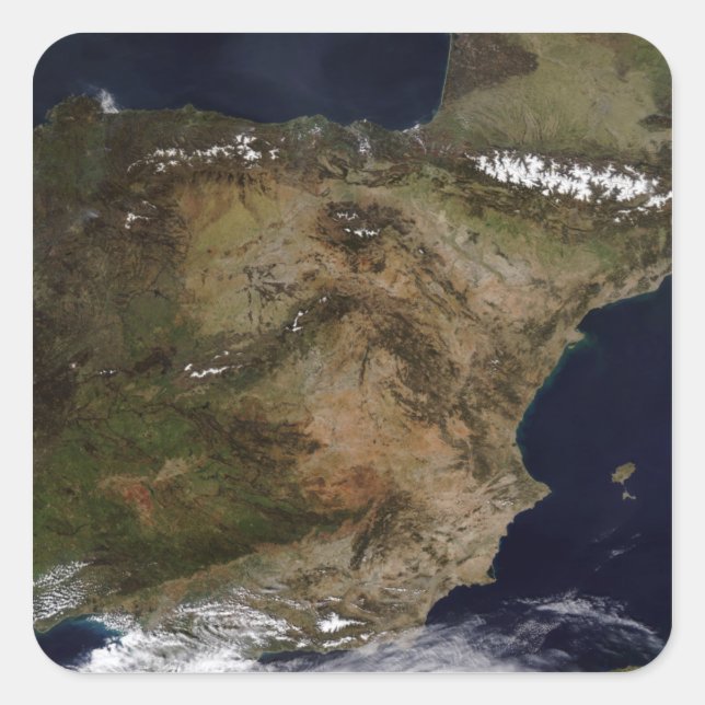 Iberiska Peninsulan Fyrkantigt Klistermärke (Framsida)