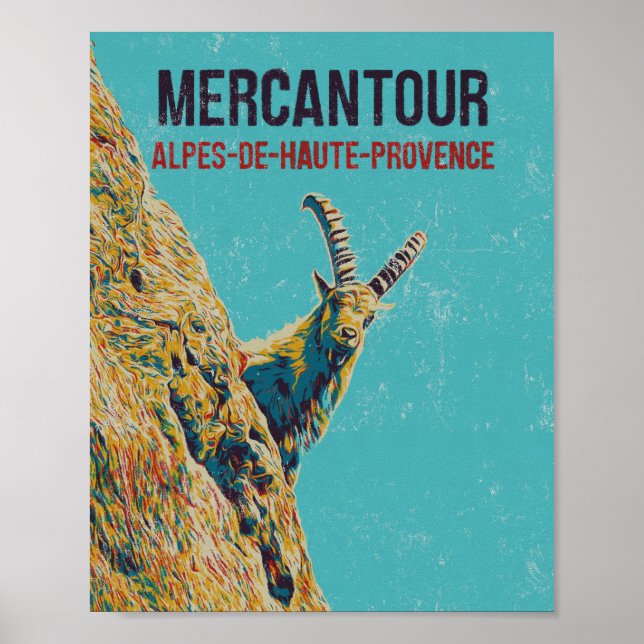 Ibex i Mercantour, Alpernor, Frankrike Poster (Framsidan)