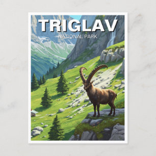 Ibex i Triglav nationalpark Slovenska resor Vykort