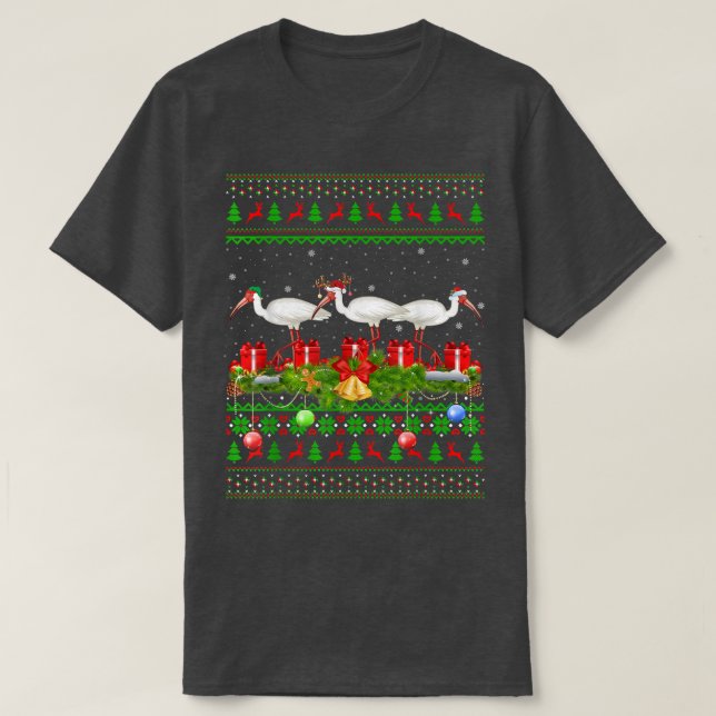 Ibis Birds Älskare Julafton Lighting Santa Ugly Ib T Shirt (Design framsida)