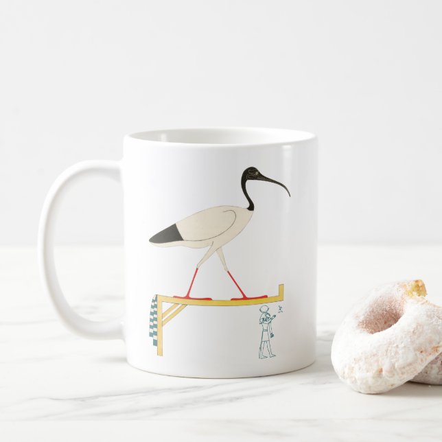 Ibis Illustration & Thoth Hieroglyphic Kaffemugg (Med munk)